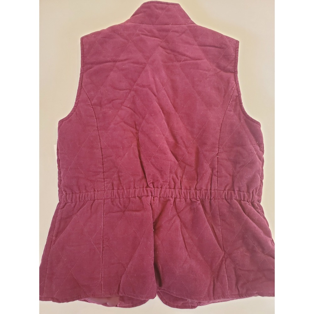 Relativity Womens Petite Quilted Corduroy Vest Vintage Rouge Purple RE1F024P PM - Picture 4 of 8
